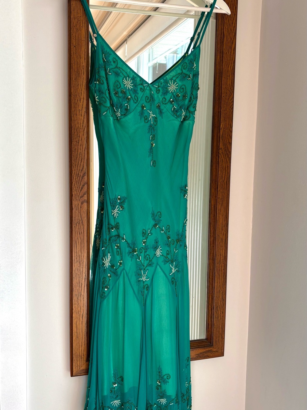 Vintage y2k Papell Boutique Evening by Adrianna Papell Beaded & Silk Midi Dress